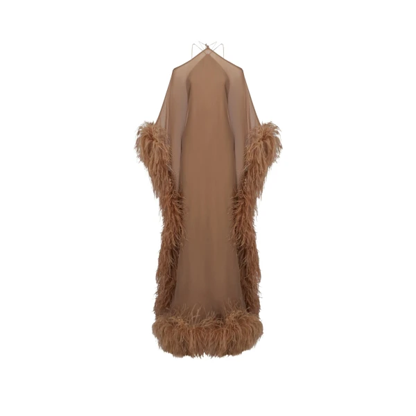 Taller Marmo Feathered Sza Sza Spirito Kaftan - Dresses - Italian Luxury Evening Wear at Luxury Shoes 