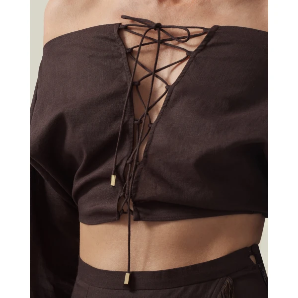 Taller Marmo Mila Desert Blouse - Tops - Italian Luxury Evening Wear at Luxury Shoes 
