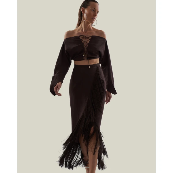 Taller Marmo Mila Desert Blouse - Tops - Italian Luxury Evening Wear at Luxury Shoes 