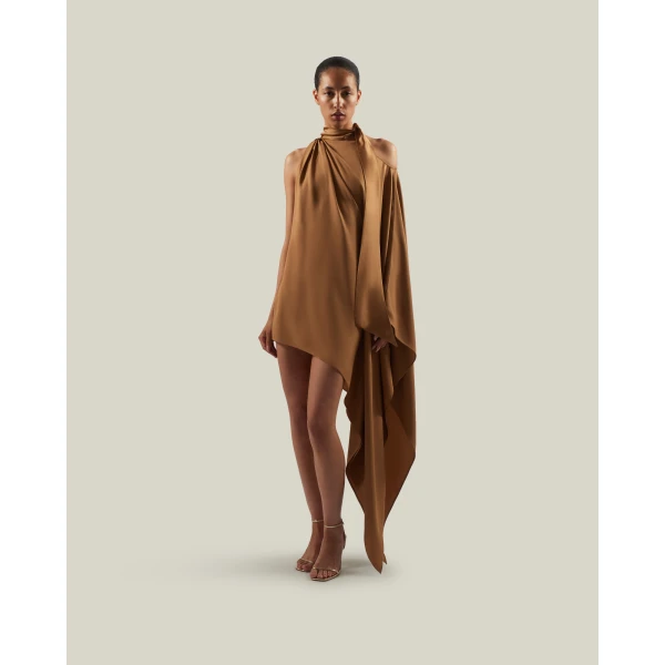 Taller Marmo Mini Atlas Dress - Dresses - Italian Luxury Evening Wear at Luxury Shoes 