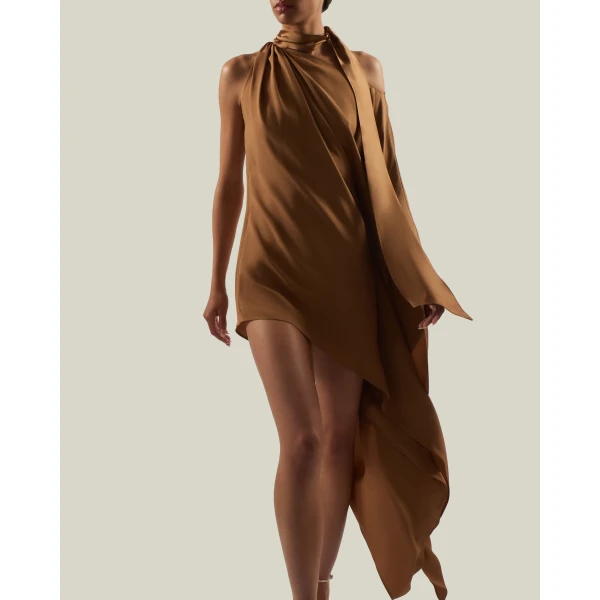 Taller Marmo Mini Atlas Dress - Dresses - Italian Luxury Evening Wear at Luxury Shoes 