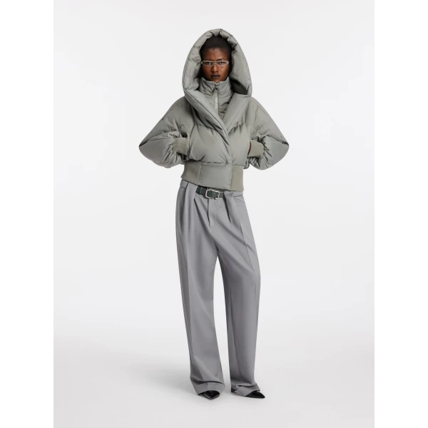 Taupe grey puffer jacket