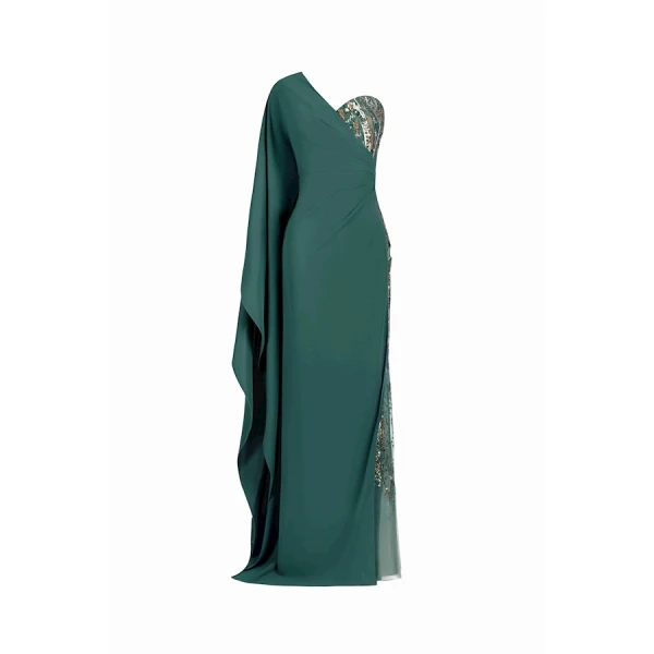 Tony Ward Asymmetrical Forest Gown - Dresses - Lebanese Luxury Evening Wear at Luxury Shoes 