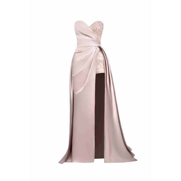 Tony Ward Satin Sculpted Wrap Gown - Dresses - Lebanese Luxury Evening Wear at Luxury Shoes 