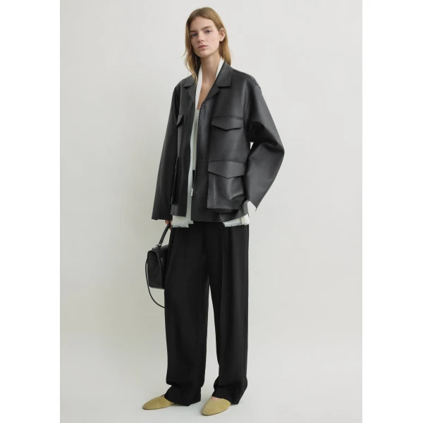 Totême Army leather jacket in Black - Jackets - Scandinavian Minimalist Luxury at Luxury Shoes 