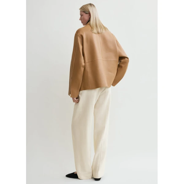 Totême Army leather jacket in Camel - Jackets - Scandinavian Minimalist Luxury at Luxury Shoes 