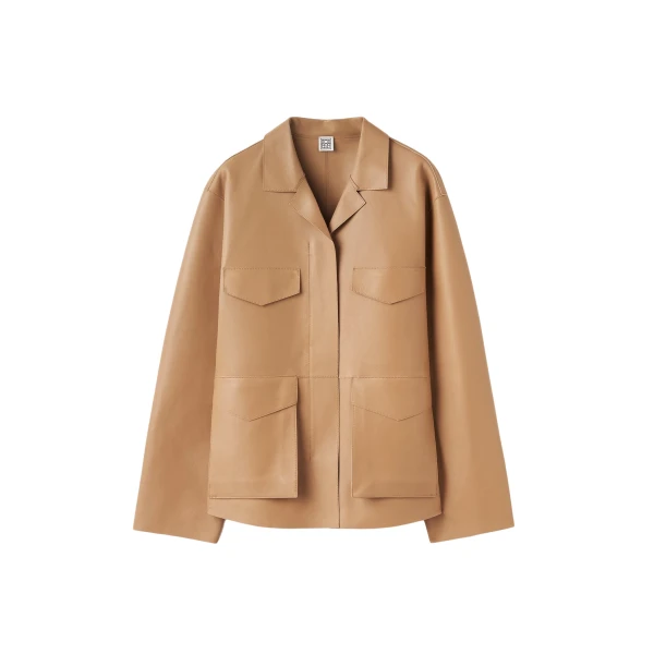 Totême Army leather jacket in Camel - Jackets - Scandinavian Minimalist Luxury at Luxury Shoes 