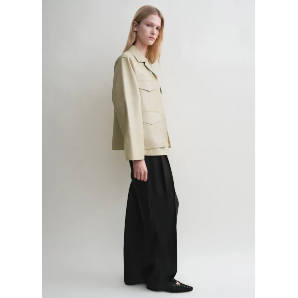 Totême Army leather jacket in Peanut - Jackets - Scandinavian Minimalist Luxury at Luxury Shoes 