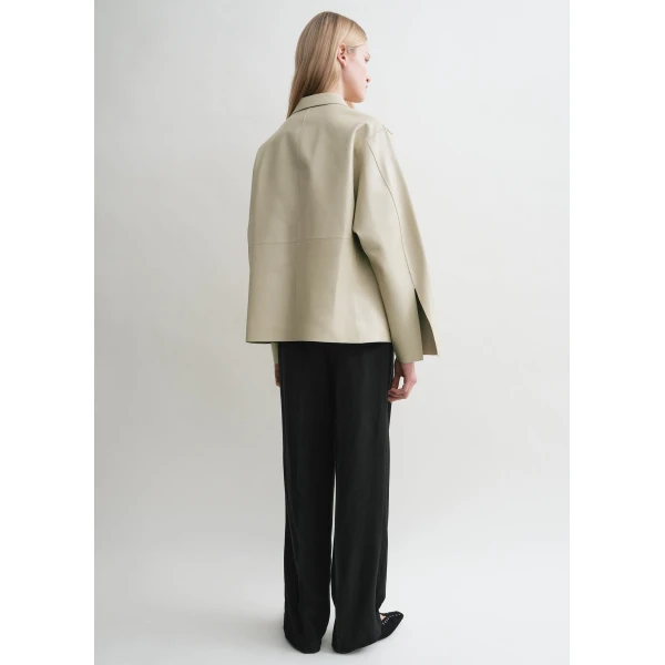 Totême Army leather jacket in Peanut - Jackets - Scandinavian Minimalist Luxury at Luxury Shoes 