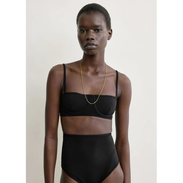 Totême Balconette bikini top in Black - Beachwear - Scandinavian Minimalist Luxury at Luxury Shoes 