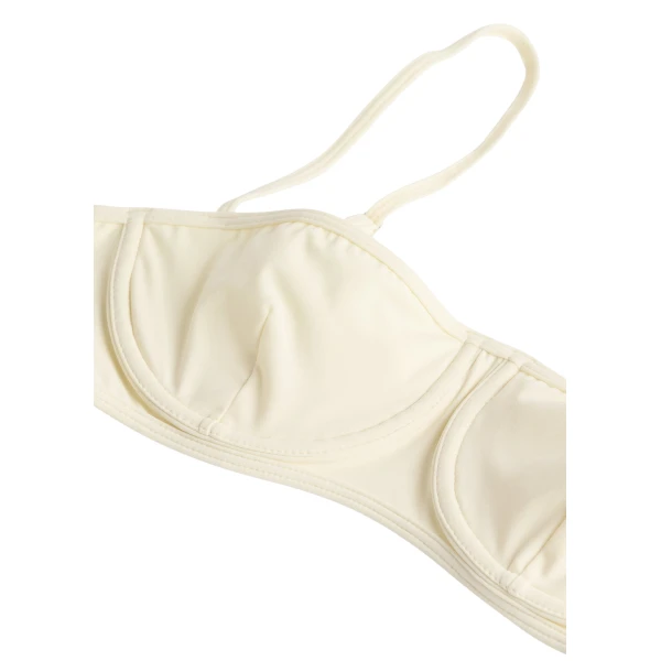 Totême Balconette bikini top in Ecru - Beachwear - Scandinavian Minimalist Luxury at Luxury Shoes 