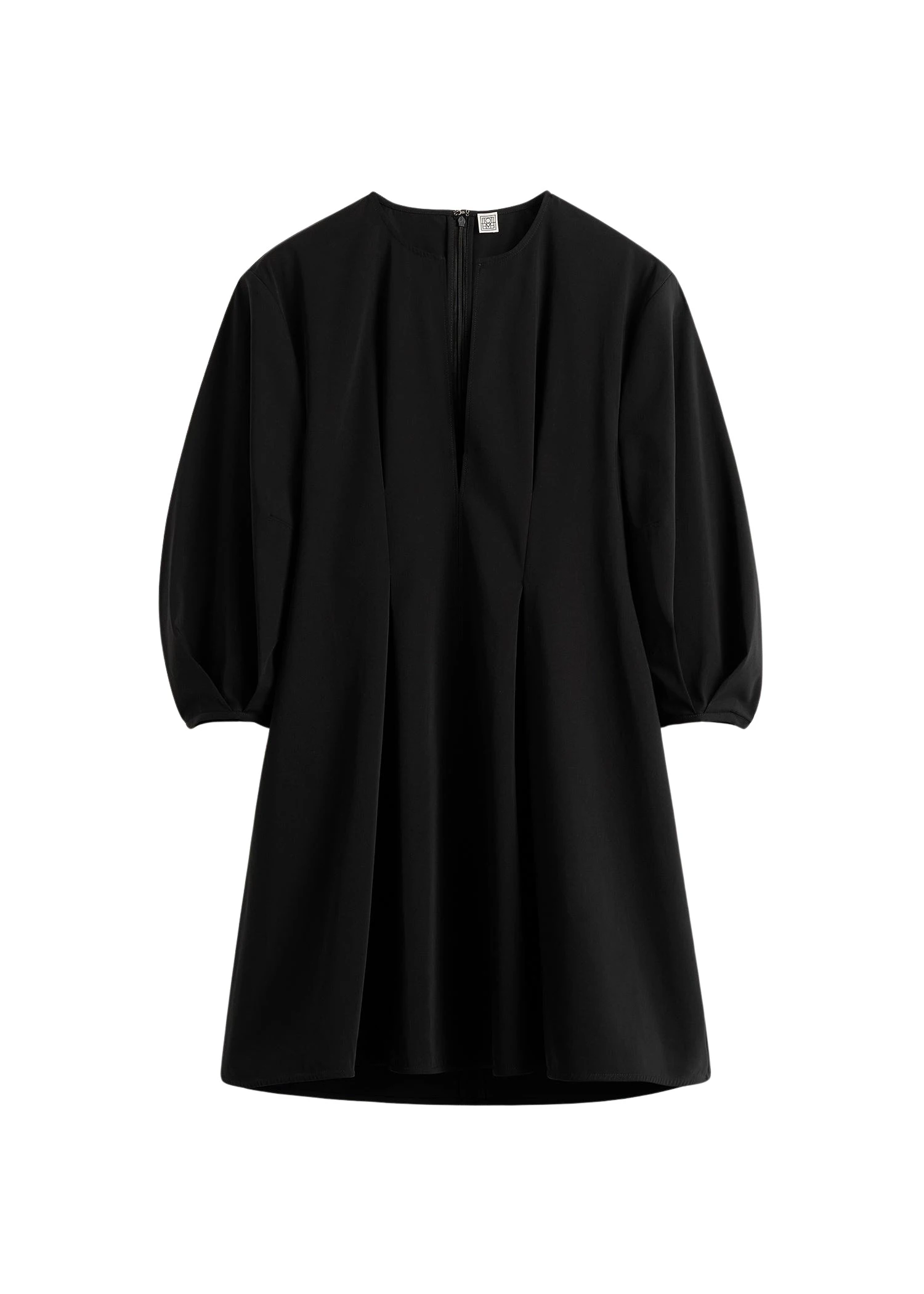 Toteme-Balloon-sleeve-cotton-dress-in-Black55925_nobg Totême Balloon sleeve cotton dress in Black - Dresses - Scandinavian Minimalist Luxury at Luxury Shoes