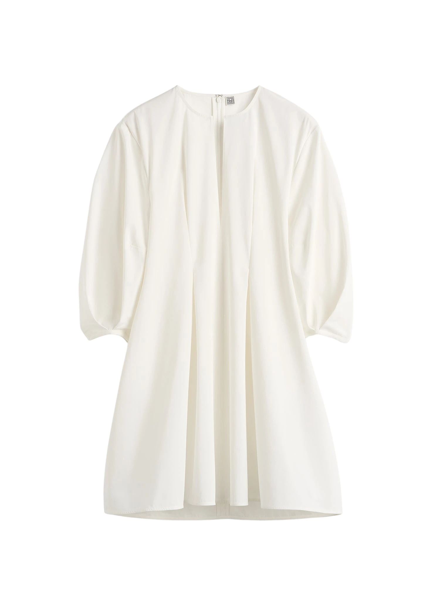 Toteme-Balloon-sleeve-cotton-dress-in-White89243_nobg Totême Balloon sleeve cotton dress in White - Dresses - Scandinavian Minimalist Luxury at Luxury Shoes