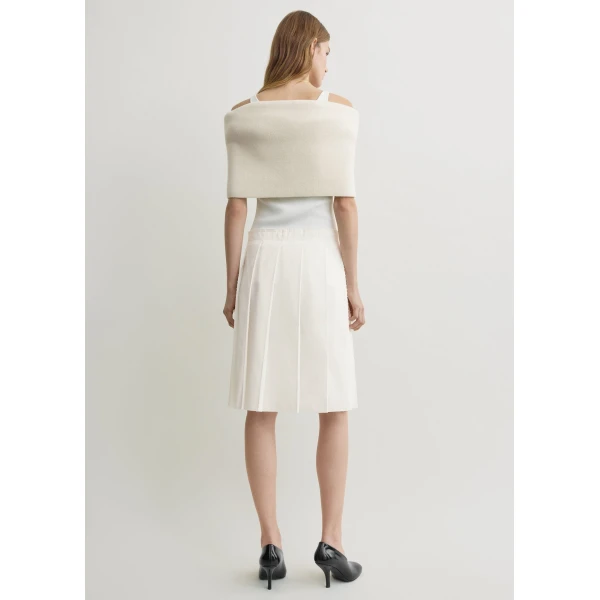 Totême Beaded pleat skirt in White - Skirts - Scandinavian Minimalist Luxury at Luxury Shoes 