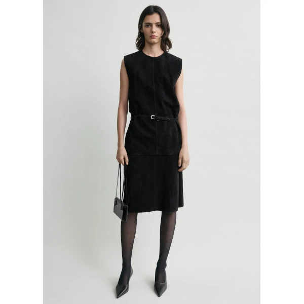 Totême Belted suede top in Black - Tops - Scandinavian Minimalist Luxury at Luxury Shoes 