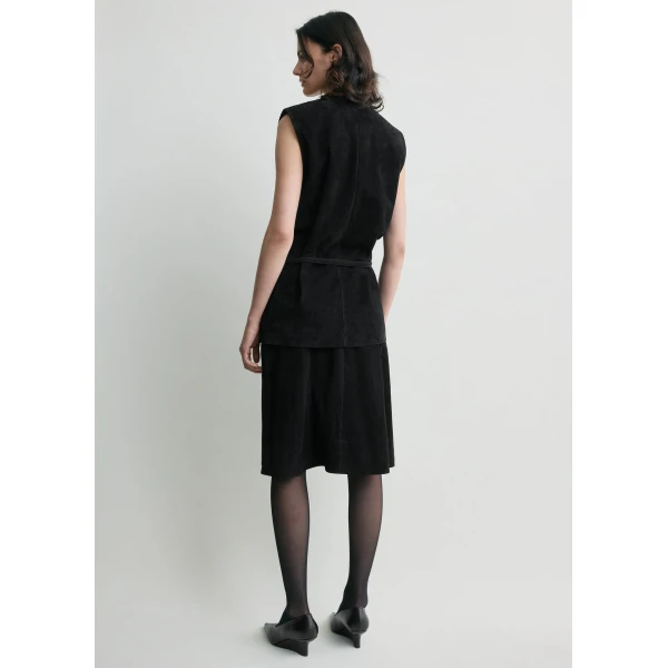 Totême Belted suede top in Black - Tops - Scandinavian Minimalist Luxury at Luxury Shoes 