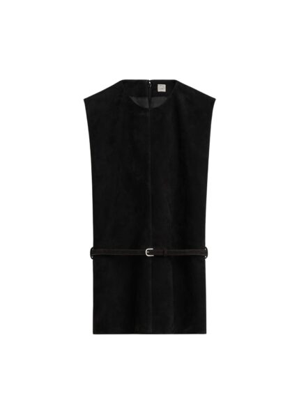 Totême Belted suede top in Black - Tops - Scandinavian Minimalist Luxury at Luxury Shoes 