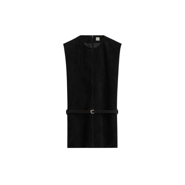Totême Belted suede top in Black - Tops - Scandinavian Minimalist Luxury at Luxury Shoes 