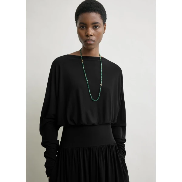 Totême Boatneck jersey dress in Black - Dresses - Scandinavian Minimalist Luxury at Luxury Shoes 