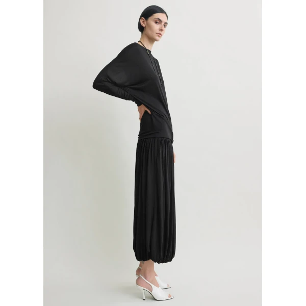 Totême Boatneck jersey top in Black - Tops - Scandinavian Minimalist Luxury at Luxury Shoes 