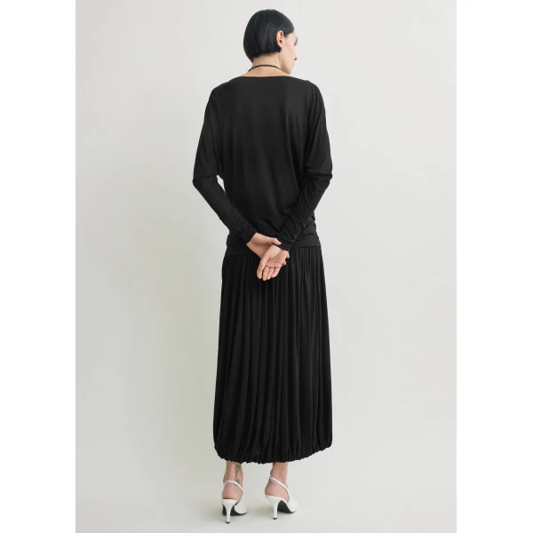 Totême Boatneck jersey top in Black - Tops - Scandinavian Minimalist Luxury at Luxury Shoes 