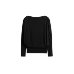 Toteme-Boatneck-jersey-top-in-Black11209_nobg Totême Boatneck jersey top in Black - Tops - Scandinavian Minimalist Luxury at Luxury Shoes
