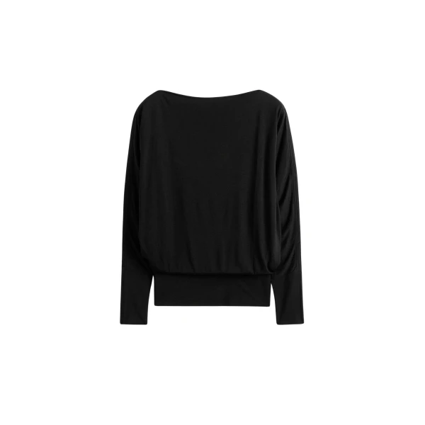 Totême Boatneck jersey top in Black - Tops - Scandinavian Minimalist Luxury at Luxury Shoes 
