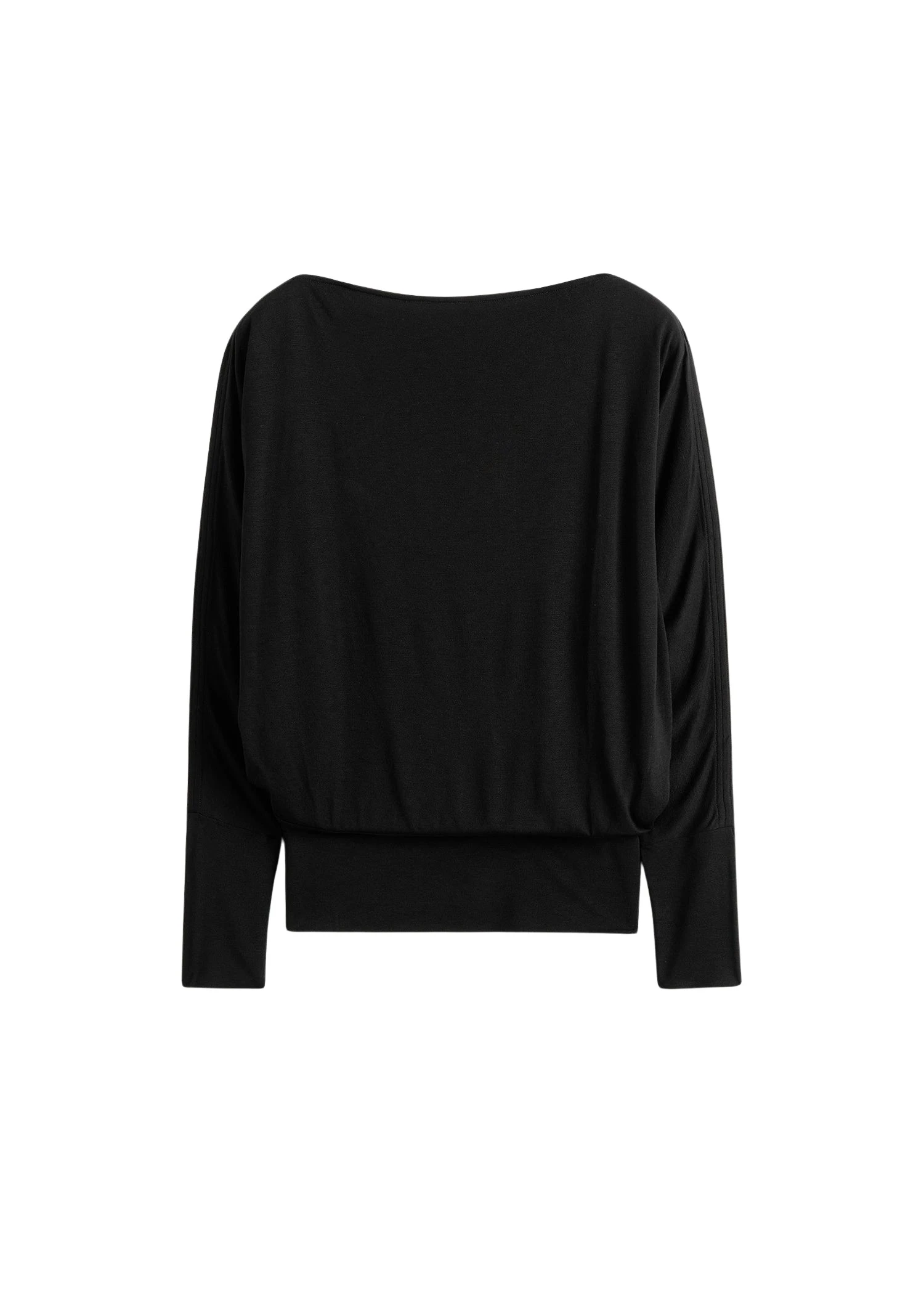 Toteme-Boatneck-jersey-top-in-Black11209_nobg Totême Boatneck jersey top in Black - Tops - Scandinavian Minimalist Luxury at Luxury Shoes