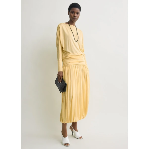 Totême Boatneck jersey top in Champagne - Tops - Scandinavian Minimalist Luxury at Luxury Shoes 