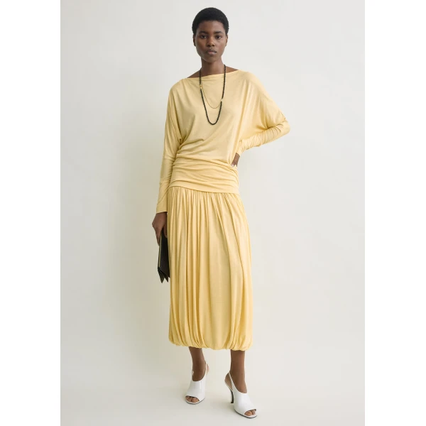Totême Boatneck jersey top in Champagne - Tops - Scandinavian Minimalist Luxury at Luxury Shoes 
