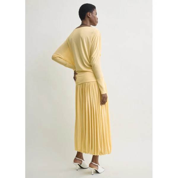 Totême Boatneck jersey top in Champagne - Tops - Scandinavian Minimalist Luxury at Luxury Shoes 