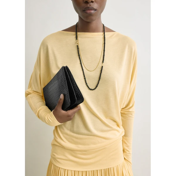 Totême Boatneck jersey top in Champagne - Tops - Scandinavian Minimalist Luxury at Luxury Shoes 