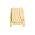 Totême Boatneck jersey top in Champagne - Tops - Scandinavian Minimalist Luxury at Luxury Shoes 