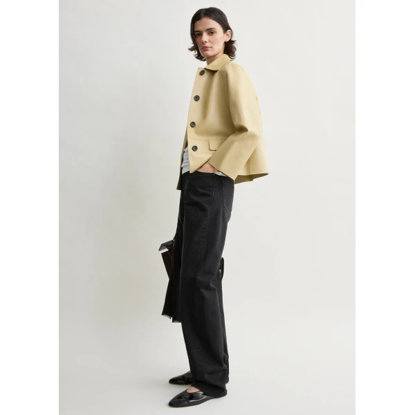 Totême Bonded leather jacket in Chai - Jackets - Scandinavian Minimalist Luxury at Luxury Shoes 