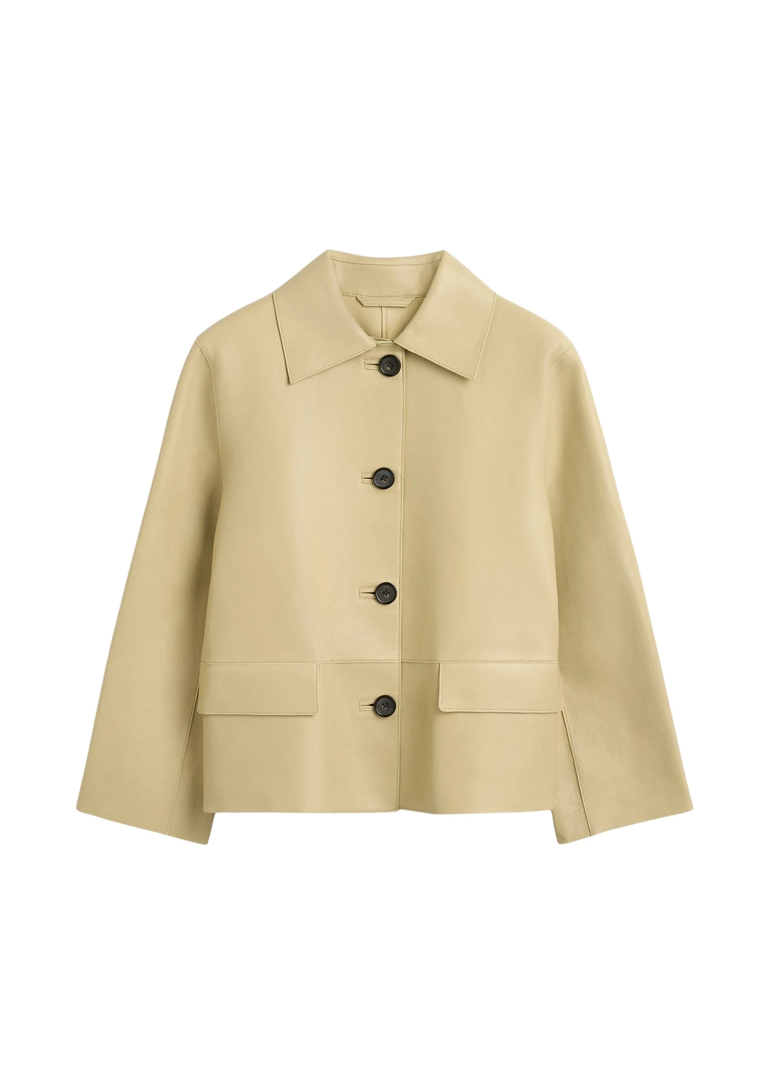 Toteme-Bonded-leather-jacket-in-Chai38994_nobg Totême Bonded leather jacket in Chai - Jackets - Scandinavian Minimalist Luxury at Luxury Shoes