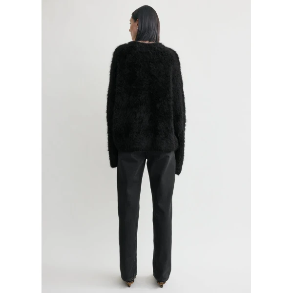 Totême Boxy alpaca knit in Black - Knitwear - Scandinavian Minimalist Luxury at Luxury Shoes 