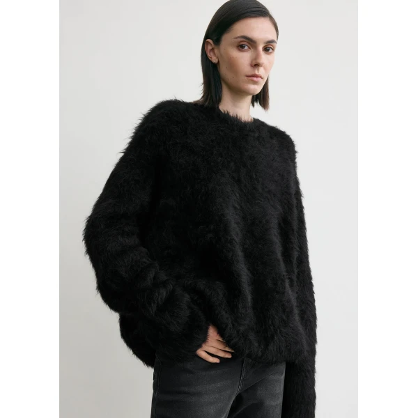 Totême Boxy alpaca knit in Black - Knitwear - Scandinavian Minimalist Luxury at Luxury Shoes 