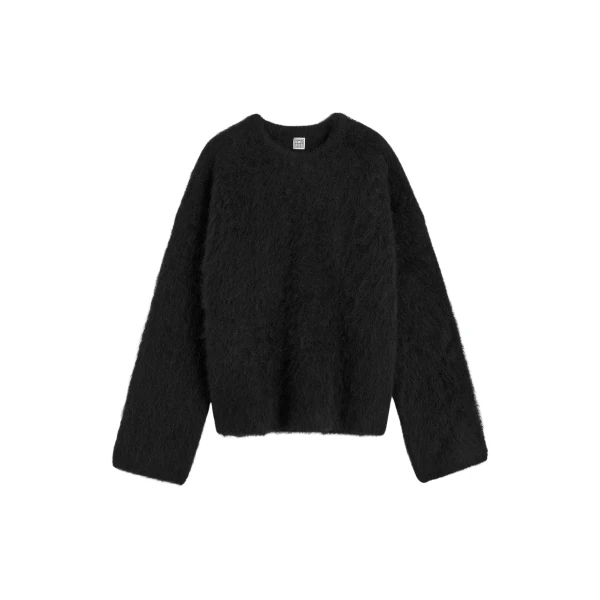 Totême Boxy alpaca knit in Black - Knitwear - Scandinavian Minimalist Luxury at Luxury Shoes 