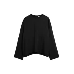 Totême Boxy satin top in Black - Tops - Scandinavian Minimalist Luxury at Luxury Shoes 