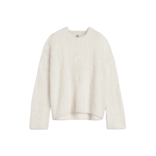 Totême Boxy silk knit in Cream - Knitwear - Scandinavian Minimalist Luxury at Luxury Shoes 