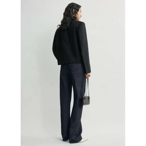 Totême Boxy twill jacket in Black - Jackets - Scandinavian Minimalist Luxury at Luxury Shoes 