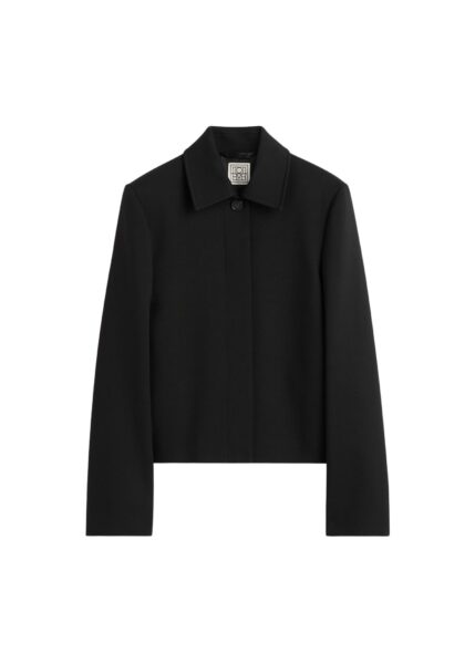 Totême Boxy twill jacket in Black - Jackets - Scandinavian Minimalist Luxury at Luxury Shoes 