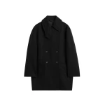 Totême Broad peacoat in Black - Jackets - Scandinavian Minimalist Luxury at Luxury Shoes 