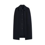 Totême Cape coat in Navy - Jackets - Scandinavian Minimalist Luxury at Luxury Shoes 