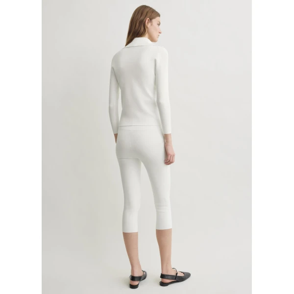 Totême Capri knit leggings in Off-white - Pants - Scandinavian Minimalist Luxury at Luxury Shoes 