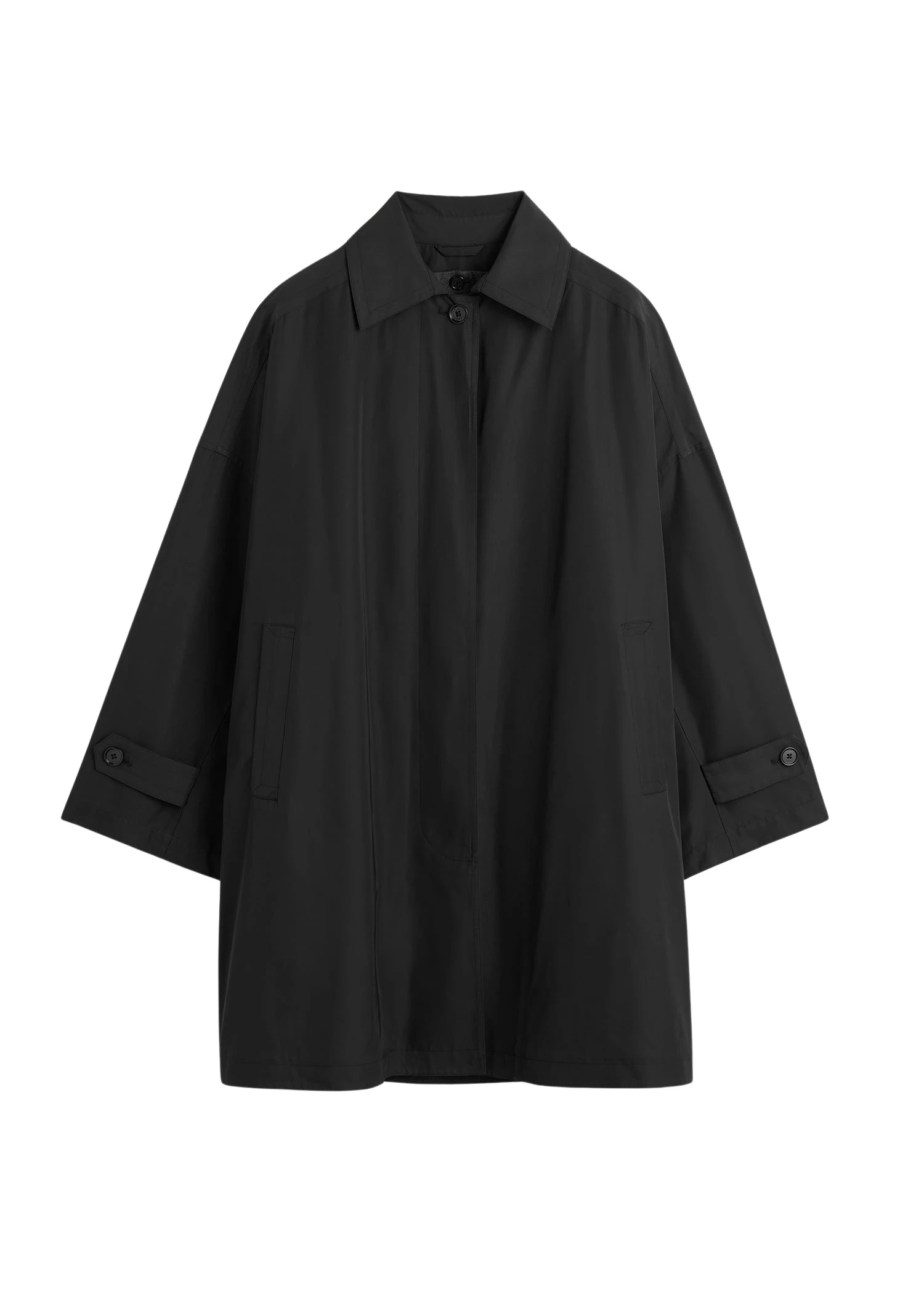 Toteme-Car-coat-in-Black55441_nobg Totême Car coat in Black - Jackets - Scandinavian Minimalist Luxury at Luxury Shoes
