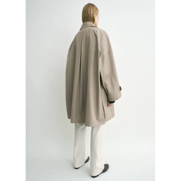 Totême Car coat in Taupe - Jackets - Scandinavian Minimalist Luxury at Luxury Shoes 