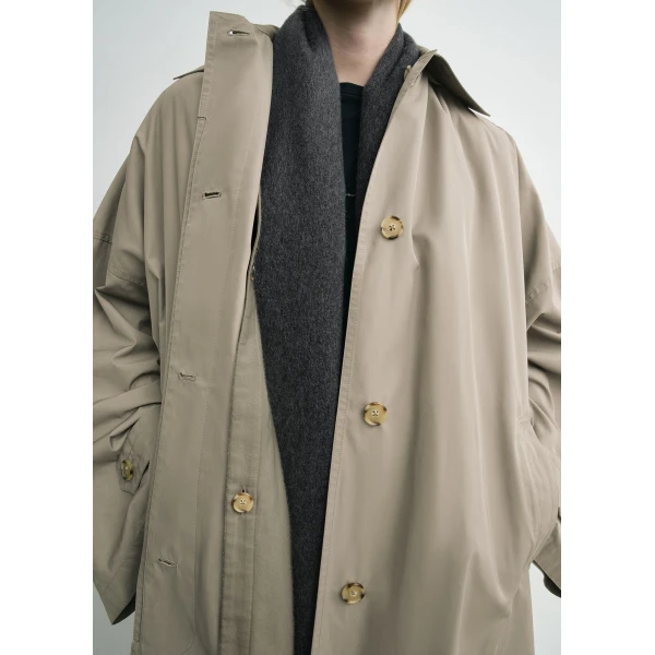 Totême Car coat in Taupe - Jackets - Scandinavian Minimalist Luxury at Luxury Shoes 
