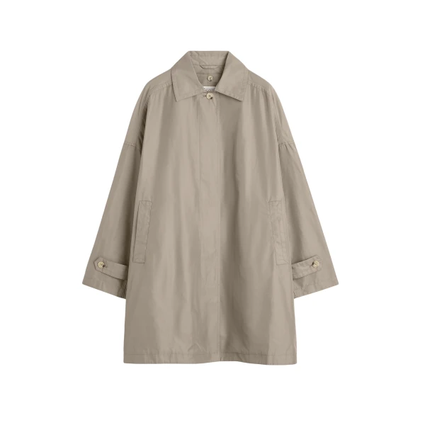 Totême Car coat in Taupe - Jackets - Scandinavian Minimalist Luxury at Luxury Shoes 