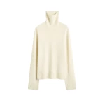 Totême Cashmere turtleneck in Ecru - Knitwear - Scandinavian Minimalist Luxury at Luxury Shoes 